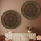 MARRAKESCH 2er Set Wandbild Wanddeko aus Holz 60cm gross Ornament Astus Braun als Orientalische Dekoration (2er Set Wandbild Astus Rund)