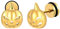 INFINIONLY Herren Edelstahl Ohrringe Damen Skelett Ohrstecker Mode Kreative Edelstahl Kürbis Ohrstecker Schraub-Ohrstöpsel Halloween Ohrringe, Gold