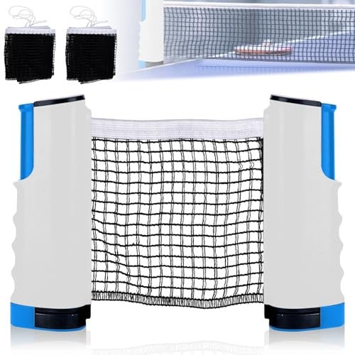 WIYETY Tischtennisnetz, Tragbar Ping Pong Ersatznetz, Ausziehbares Einziehbares Netz mit 3 Ersatznetz, Netz Tischtennisplatte, 180cm(max) Tischtennis Netze, für Tischtennis Tisch, Bürotisch, Esstisch