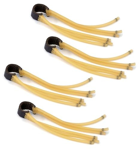 XoeLLe 4 Stück Steinschleuder Gummi Profi, Gummiband Slingshot Schleudergummiband Schleuder Ersatzgummi Extra stark, Ersatzgummi Gummibändern Handgröße für Outdoor Jagd Zielspiel Sling Shot, Gelb D