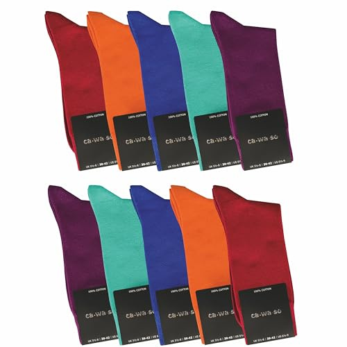 ca·wa·so Herren Socken aus 100% Baumwolle | Reine Baumwollsocken im 10er-Set | Freizeitsocken ohne Naht mit verstärkter Ferse & Spitze