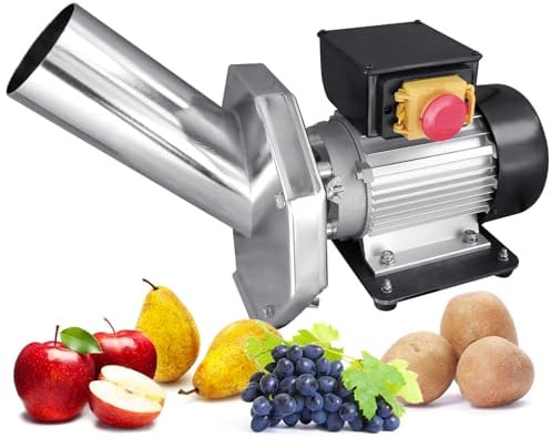 STREND PRO Obsthäcksler Edelstahl mit 550W/1400rpm motor - Obsthäcksler Elektrisch fur Kartoffeln/Obst und Beerenmühle - Rübenmühle/Obstmühle Elektrisch für müheloses Hacken - Obstmühle Edelstahl