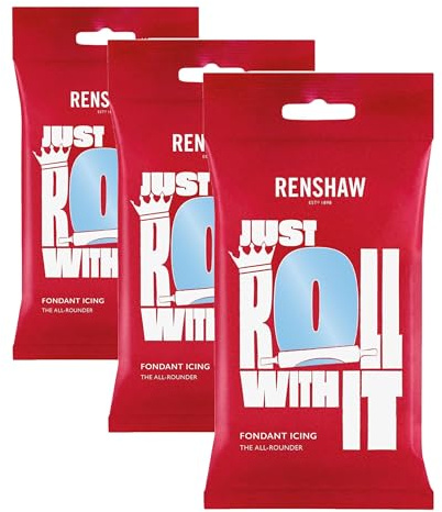 Renshaw Baby Blue Ready to Roll Fondant Icing, 250 g (Pack of 3)
