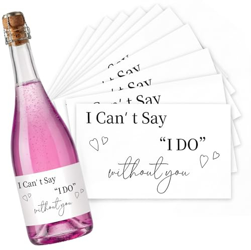 10pcs I Can't Say I Do Without You Bridesmaid Proposal Mini Champagne Labels, Waterproof Self-Adhesive Stickers, for Bridal Shower Bachelorette Party Decorations