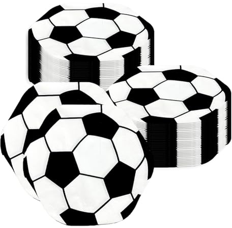 Lot de 40 Serviettes Football, Décoration de Table pour Fête et Anniversaire Thème Foot, Serviettes en Papier Jetables 33x33cm, Idéal pour Soirée Match, Goûter Enfant et Célébrations Sportives