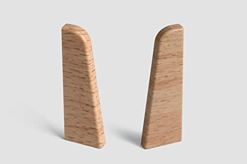 EGGER Endstück Sockelleiste Buche natur für einfache Montage von 60mm Laminat Fußleisten | Inhalt 2 Stück | Kunststoff robust | Holz Optik natur braun