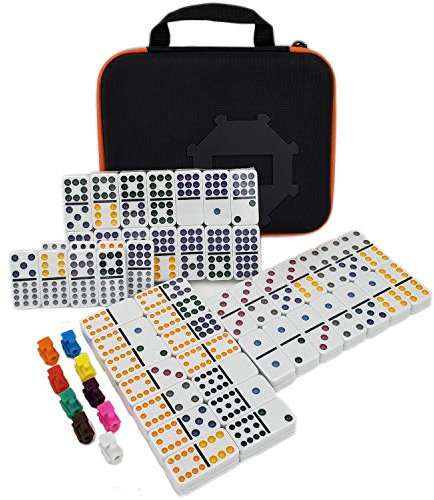 Kalolary Mexican Train Dominoes Spiel, 91 Stück Doppel 12 Farb Domino Set
