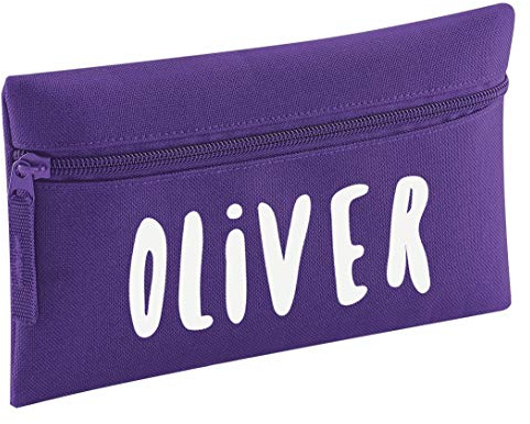 That's My Pencil - Zip Pencil Case Printed with Name - Personalised in UK (Bright Purple)