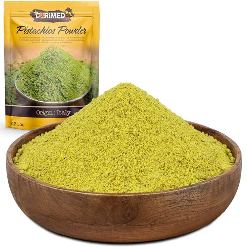 DORIMED Pistachos en Polvo Crudos | Sin Sal | 1 Kg de Pistachos Triturados de Origen 100% Natural | Fruto Seco Vegano y Vegetariano | Sin cáscara | Picados y Frescos | No tostados