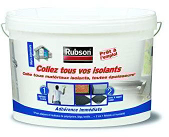 RUBSON Collez Tous Vos Isolants, Pour Murs Et Plafonds Intérieurs, Résiste À L'humidité, Seau 4.5kg