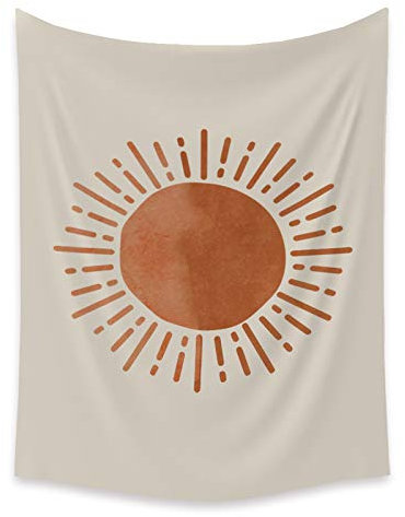 HIOD Sonne und Mond Wandteppich, Mondphase Wandteppiche Sonnenaufgang Wandbehang Wandteppich für Wohnheim Schlafzimmer Wohnzimmer,C,130x150cm