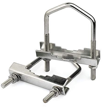 Eightwood Yagi WiFi Antenna Mast Cross-Over Bracket Kit U-Bolt Clamp Mounting Hardware 2pcs for Outdoor WiFi Antenna, LoRa Antenna, 4G LTE Antenna, Ham Radio Antenna, TV Antenna