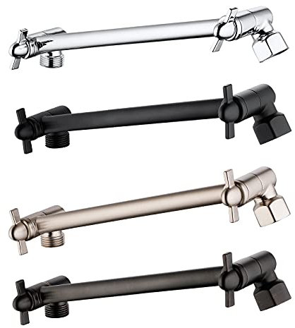 Verstellbare Duscharmverlängerung für Badezimmer – 20,3 cm massives Messing mit Verriegelungsverbindungen, Chrom-Finish, werkzeuglose Installation