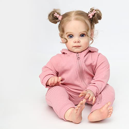 ZIYIUI Bambole Reborn Realistica 22 Pollici (55 cm) - Morbida Bambola in Vinile e Silicone per Bambine, Compleanni, Simulazione di Neonato Vivo con Dettagli Artistici