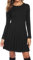 Gyabnw Vestito Casual Donna Invernale in Maglione Abito Vita Alta Elegante in Girocollo di Orlo Svasato Abito Linea A in Maglia al Ginocchio Caldo di Moda Treccia Ritorta, Nero, M