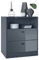 Vladon Kommode Pino V1, Made in Germany, Nachttisch mit 2 Schubladen & 1 offenem Fach, Anthrazit matt/Grau Hochglanz ohne LED (56 x 67,5 x 36 cm)