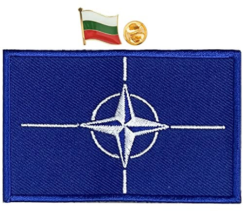 A-ONE NATO-Muster Taktische Embleme Patches + Bulgarien Land Militär Flagge Brosche Pin Applique für Garrison Cap Barett Helm Denim Tuch Battledress Uniform Molle Canvas Bag Bomberjacke NO.422+426P