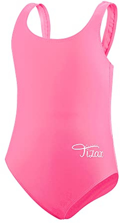 TIZAX Traje de Baño de Una Pieza para Niña UPF 50+ Bañador Deportivo para Niñas Racerback Correa Gruesa Rosa Claro 5 años