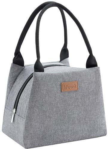 Lifewit Lunchtasche für Frauen und Männer, Medium, isolierte Lunchbox, wiederverwendbare Kühltasche für Mahlzeiten, Arbeit, Schule, Reisen, Grau