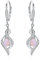 VONALA Opal Ohrringe Sterling Silber Rosa Opal Oktober Geburtsstein Anhänger Hängende Baumeln Tropfen Ohrringe Valentinstag Schmuck Geschenke für Damen Mädchen