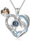 Dorunmo Personalisierte Projektion Bild Anhänger Mutter und Tochter Halskette 925 Sterling Silber Halskette Kette mit Foto Bild Anhänger für Sie/Frauen/Freundin/Mutter Schmuck