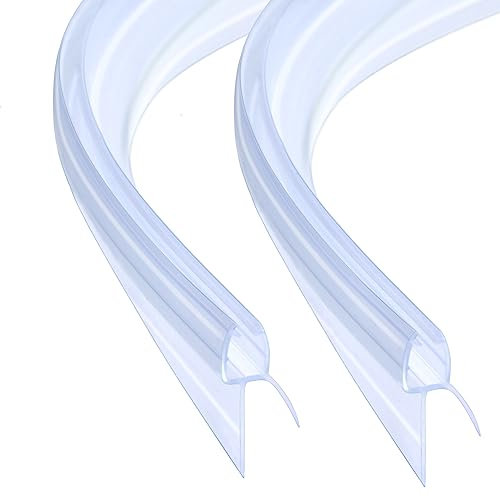 ITTISO Pre - Curve Shower Door Seal Strip 2 x 80 cm for 4mm/5mm/6mm Glass Thickness Covers up to 20mm Gap Curve Bath Screen Seal Strip Replacement Shower Cubicle Quadrant, Transparent