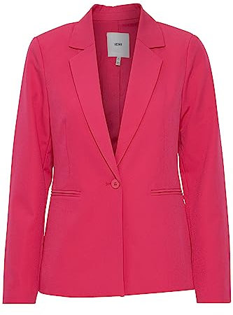 ICHI IHLEXI BL Damen Blazer Kurzblazer Jacke Ein-Knopf-Blazer mit Stretch und Reverskragen, Größe:42, Farbe:Fuchsia Purple (182436)