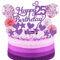 SNOWZAN Tortendeko 25 Geburtstag Purpur Rosa Kuchen Topper Happy 25 Birthday Cake Topper 25 Kuchendeko Geburtstag Kuchen Deko 25 Geburtstag Junge Tortendeko 25 Geburtstag Mädchen 25.geburtstag Mädchen