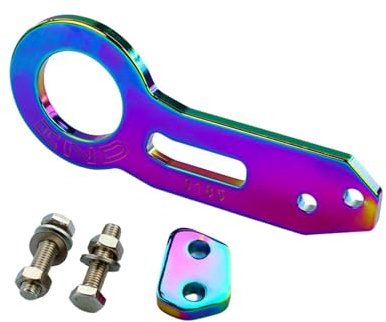 fanelod Kit de Gancho de Remolque para Accesorios de Coche | Kit de Gancho de Remolque para Coche de Carreras de aleación de Aluminio | Gancho de Aluminio para Remolque de Carreras, con Anilla