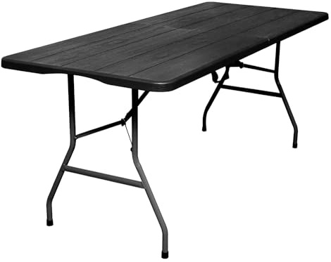 WELL HOME MOBILIARIO & DECORACIÓN, Schwarz Multifunktionaler Klapptisch, 180 x 74 x 74 cm, Klappdeckel und Tragegriff