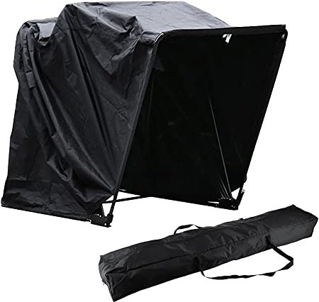 LANNADD Bâche de protection pour moto, scooter, cyclomoteur, garage, tente, abri de tente, housse de rangement, bâche de protection universelle, pliable, en tissu, étanche, pour quad et moto, noir