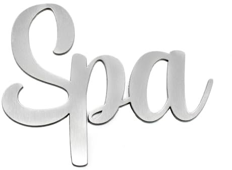 Dekolando Schriftzug SPA silbergrau Kunststoff Türschild Schild selbstklebend Buchstaben wetterfest Türdeko (Spa)