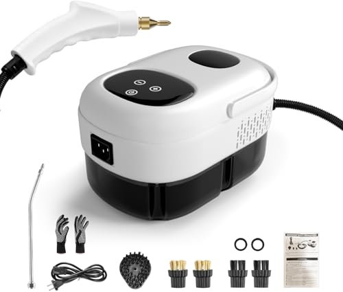 Nettoyeur Vapeur 2500W, Steam Cleaner à Main Haute Pression Pour la Maison, Nettoyeur vapeur Portable Pour Voiture, Nettoyant Vapeur Haute Température Pour Cuisine, Salle de Bain, Carrelage,Sols-Blanc