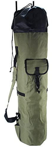 Multifunktionale Angelruten-Aufbewahrungstasche Angelgerätetasche Handgetragene Angelrutentasche Angeltasche Komplettset (Green, One Size)