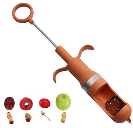 Entkerner-Werkzeug für die Küche, Fruchtkernentferner, Edelstahl-Kirschentkerner, Obstentkerner, Olivenentkerner, tragbarer Kirschkernentferner, Entkerner für Kirschen, Trauben, Jujube und