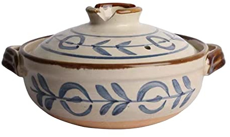 Ceramic Hot Pot Heat Resistant Casserole - Retro Japanese Style Ceramic Stew Pot Clay Casserole Household-A||0.8L