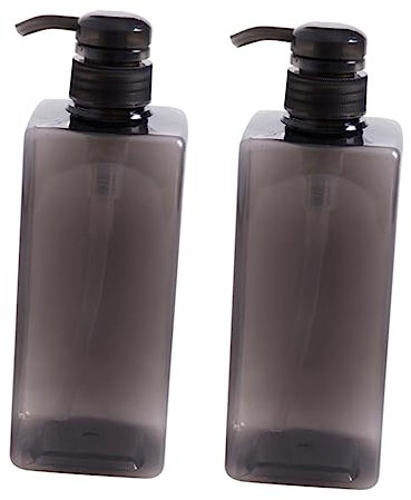 PLAFOPE 2er-Pack 600 ml Pumpflaschen aus Kunststoff nachfüllbare Shampooflaschen für Lotion große Kapazität Toilettenartikelbehälter Reiseflaschen