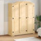 Gecheer Kleiderschrank Garderobenschrank Garderobe Flurschrank Schrank Schlafzimmerschrank Mehrzweckschrank Aufbewahrungschrank Allzweckschrank Corona 151,5x52x186 cm Massivholz Kiefer