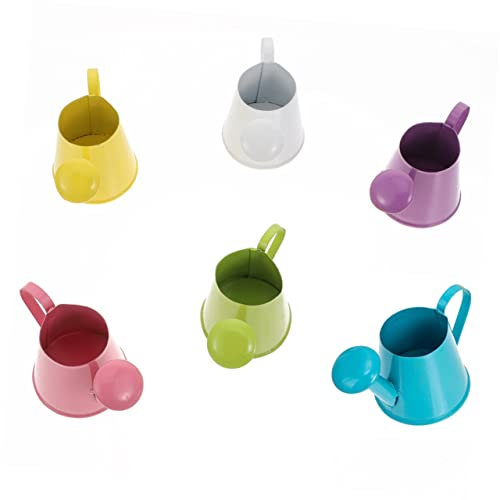 GAROZATION 6pièces Miniature Kettle Model Arrosoirs Colorés Fer pour Décoration Maison Et Enseignement Accessoires De Jardinage à Usage Multiple