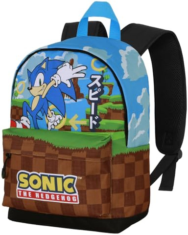 Sonic The Hedgehog - SEGA Greenhill-Kleiner FAN HS Rucksack, Mehrfarbig, 25 x 35 cm, Kapazität 12 L