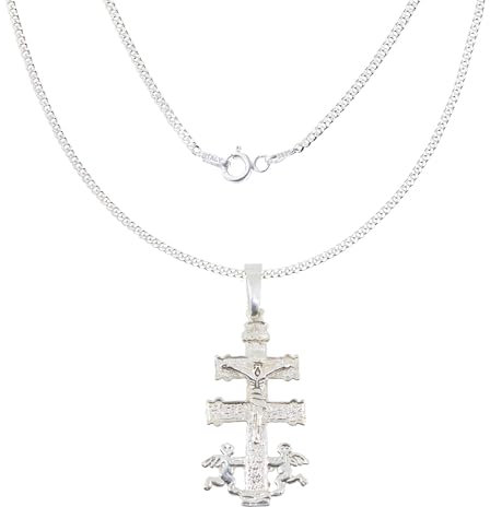 Only faith Caravaca Kreuz Halskette 925 Sterling Silber Damen italienische Kette 50cm