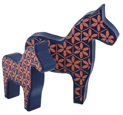 Toyvian Schwedische Holzpferde Figurine Handgefertigtes Bemaltes Dala Pferd Für Kreative Tischdekoration Verschiedenen Nordic Design Für Wohnräume