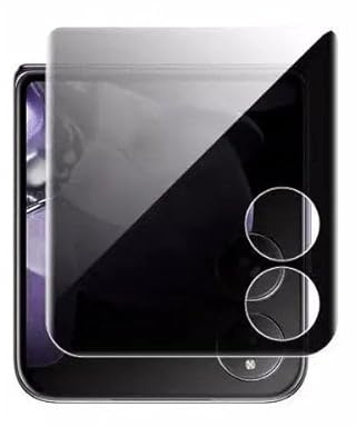 fonefunshop Privacy Screen Protector For Samsung Z Flip 7 FE Front Outer Display - Anti-Peeping Anti-Spy Soft Hydrogel Protective Film