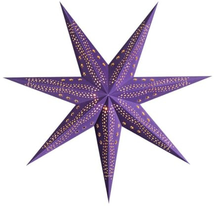 ZICOM Dekostern Weihnachtsstern Papierstern samt, lila 75cm für Weihnachten, Hochzeiten, Party, Dekoration, Geschenkidee, 230V 50Hz, E14 Fassung mit Euro-Flachstecker