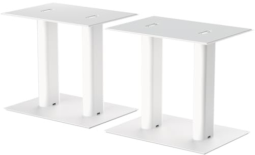 suptek Support Enceinte Bureau 350x250mm, Lot de 2 Supports PC Pied Enceinte, Hauteur 307mm, Base Robuste pour Moniteur Studio, Gaming, Home Cinéma, Blanc, SDM003XLW