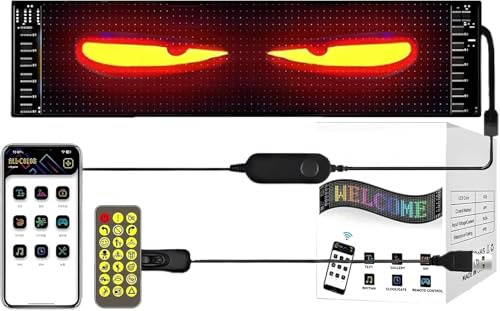 AMFUN Luz de Ojos de Diablo para Coches y Camiones, Ojos LED para Camiones, Pantalla LED Flexible Programable Grande, para Diseño Dinámico DIY(373 * 92MM)