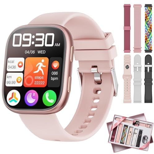 Smartwatch Damen Herren mit 7 Armbänder Geschenkset, 1.83 HD Smartwatch mit Bluetooth-Anruf, Fitness Tracker mit SpO2, Pulsmesser, Schlafmonitor, Schrittzähler, IP68 Wasserdicht, 100+ Sportmodi