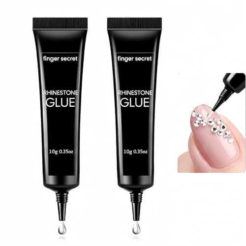 2PCS 3D Nail Gel Rhinestone Glue,Nail Glue & Builder Gel,Nail Gems Rhinestone Glue 3D Nail Gel,Nail Tech Supplies for Gel Nails,Craft Glue,Nai/l Lamp Required,Long Lasting UV Charm Glu/e,Easy to Use