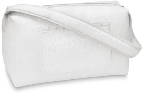 BOLSA CANASTILLA BLANCA CON CINTA DE RASO para bordar a punto de cruz