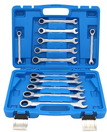 LianShi Métrique à cliquet Set fixe tête clé poignée poignées bricolage outils à main 12 pcs/set bleu boîte ensemble paquet